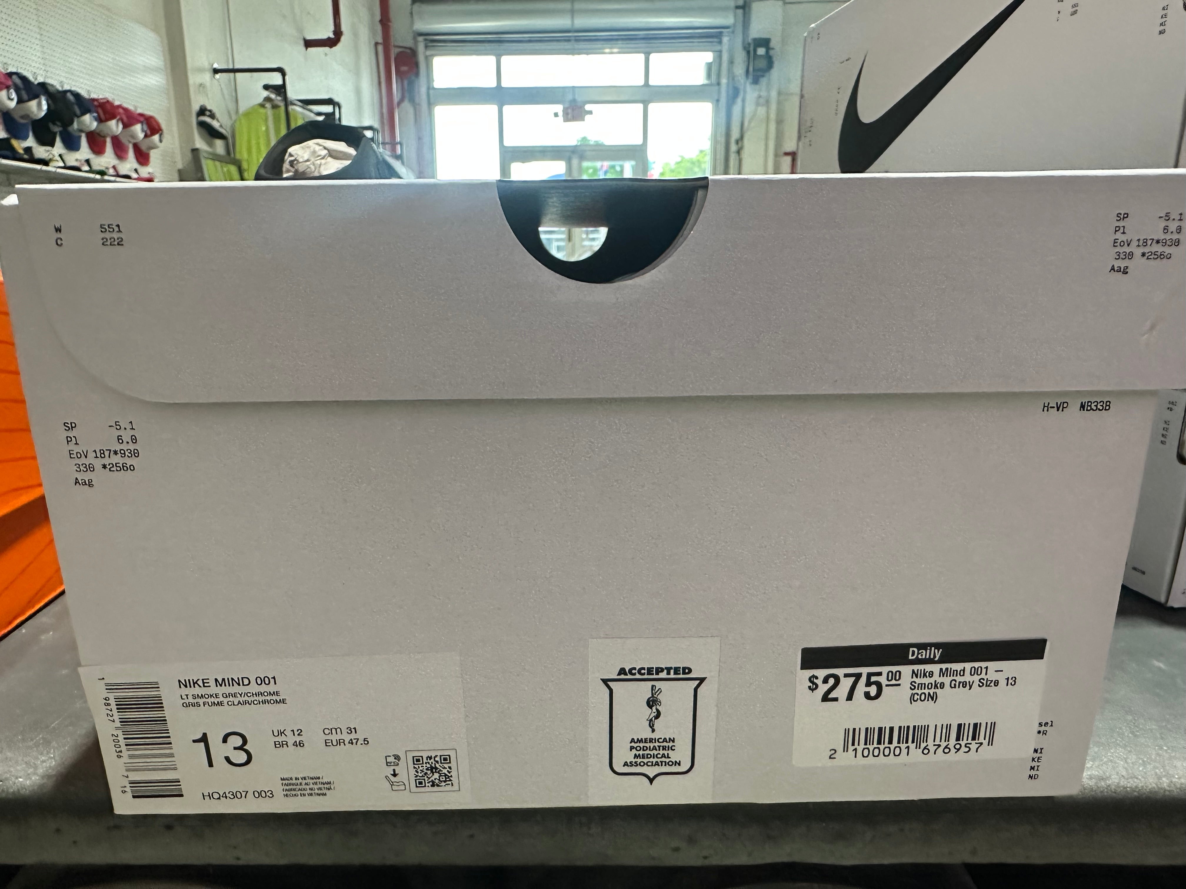Nike Mind 001 Slide - Smoke Grey Size 13 (CON)