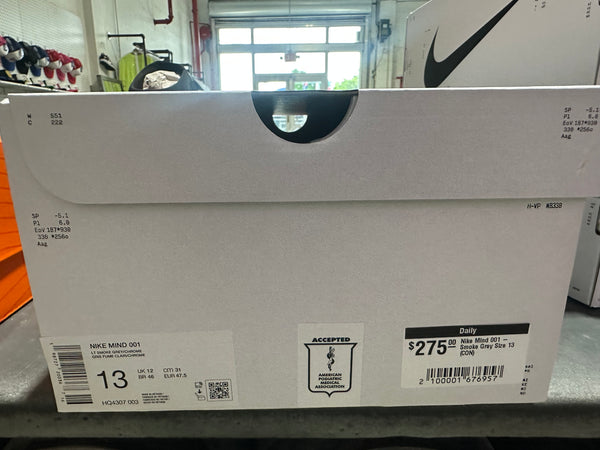 Nike Mind 001 Slide - Smoke Grey Size 13 (CON)