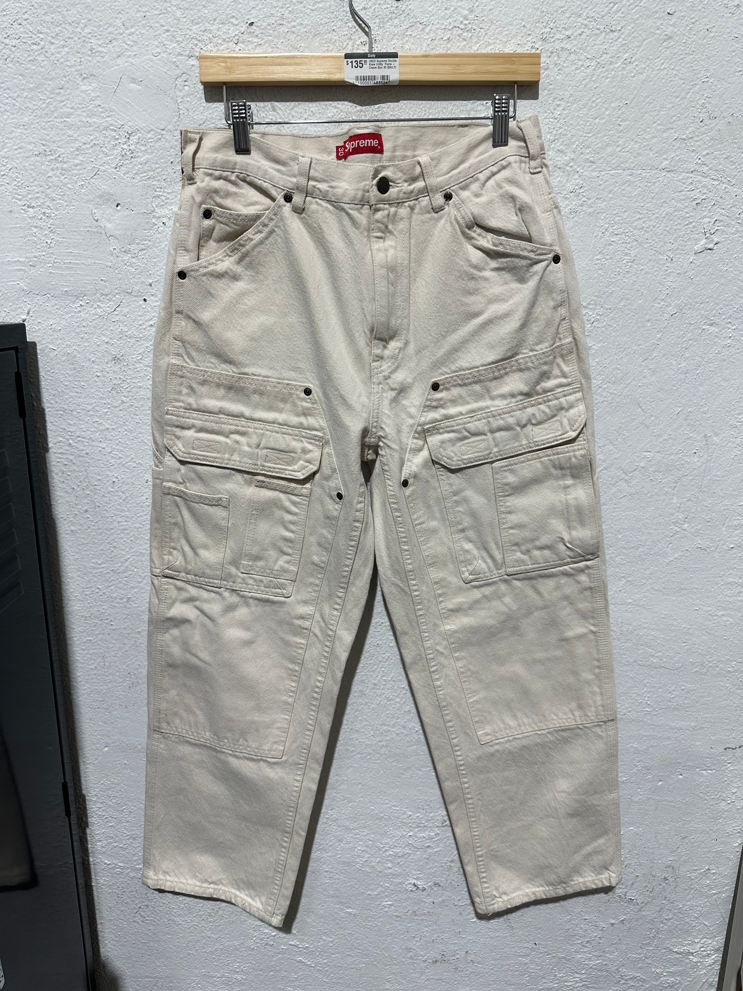 USED Supreme Double Knee Utility Pants - Cream Size 30