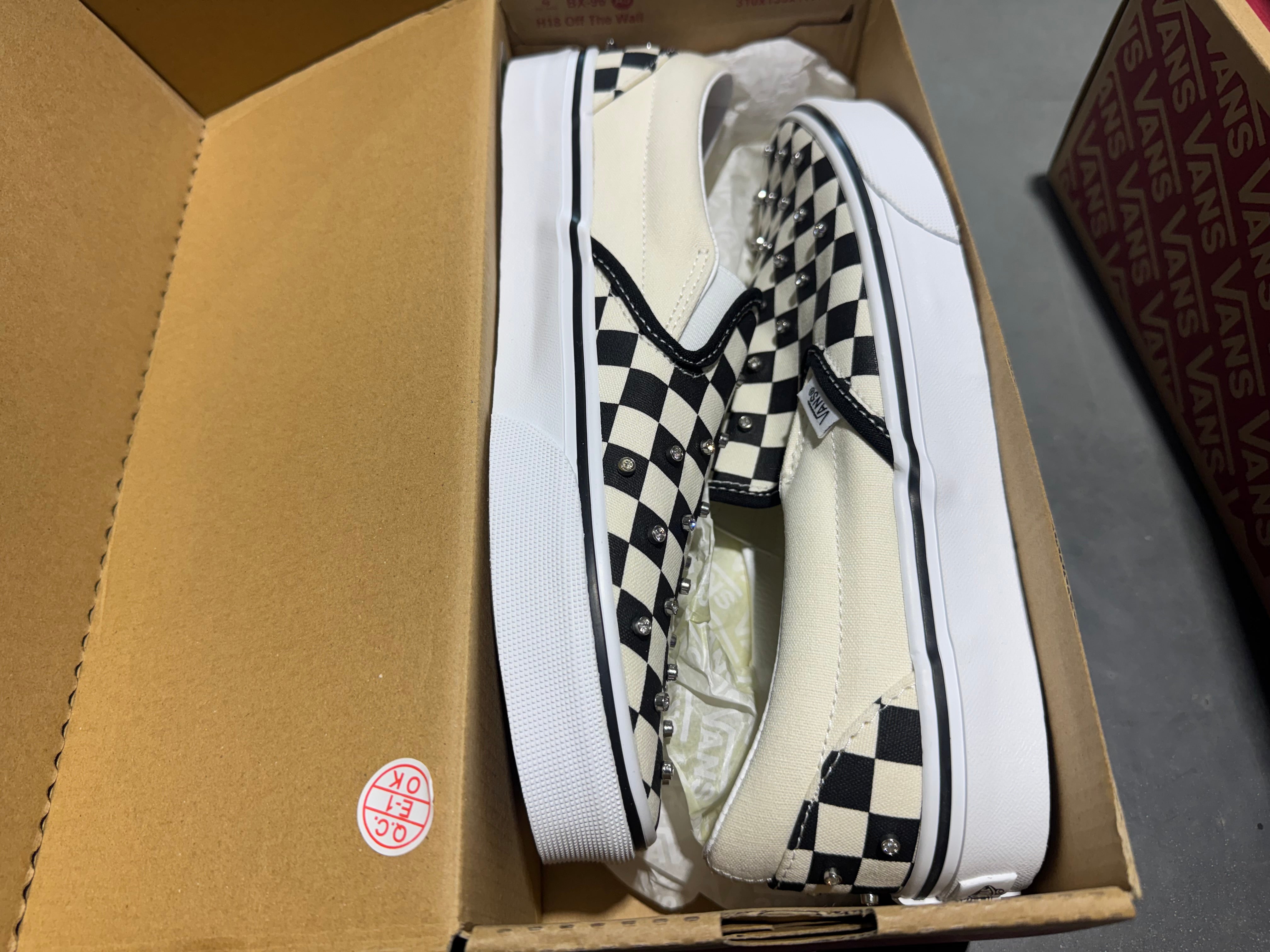 Vans Classic Slip On Checkerboard Stones - Black Size 8