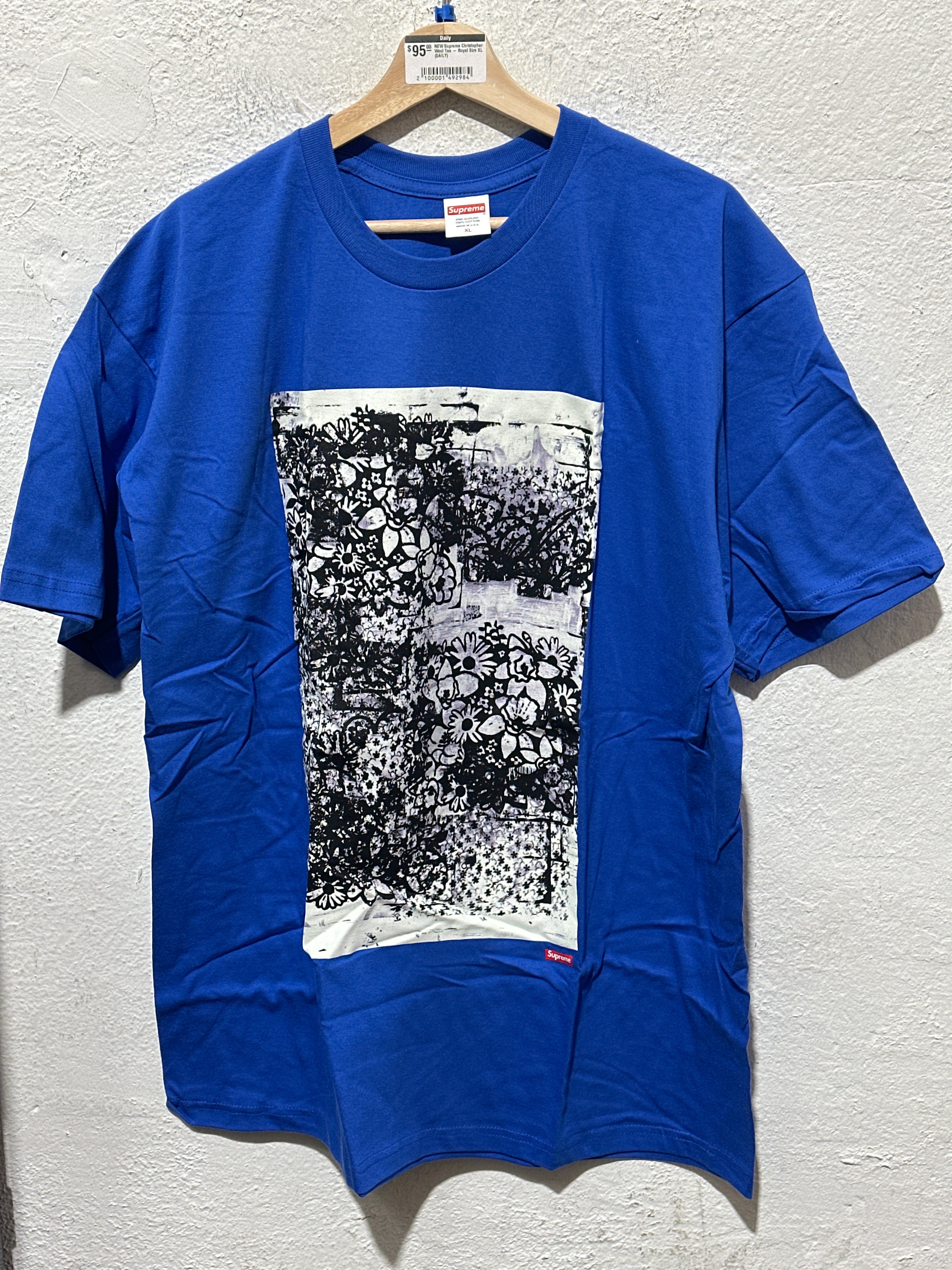 NEW Supreme Christopher Wool Tee - Royal Size XL