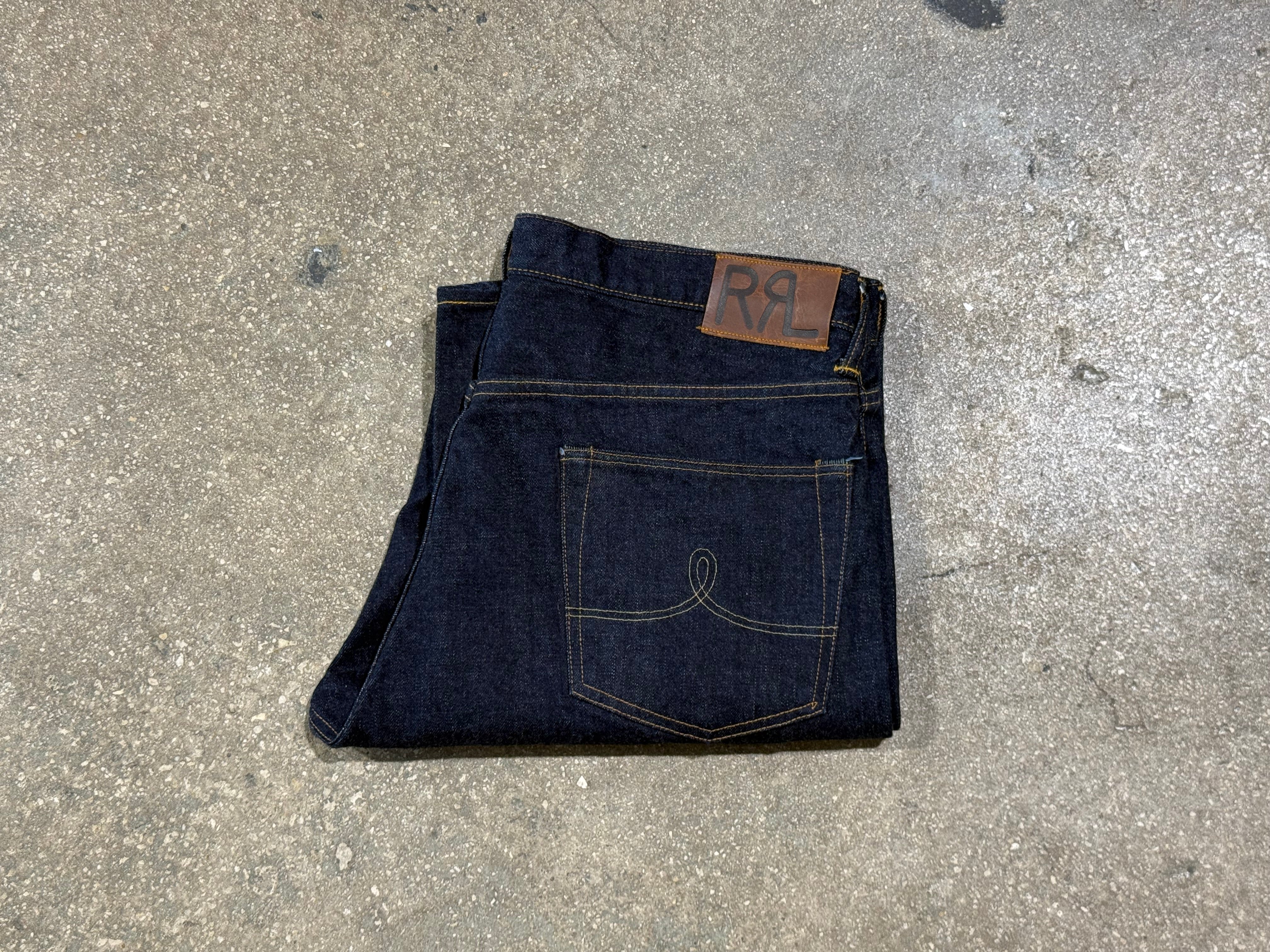 NEW RRL Double RL Selvedge Denim Jeans - Dark Indigo Size 36x32