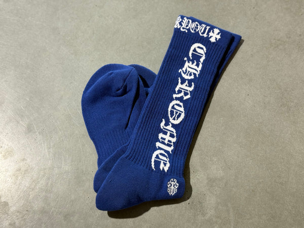 NEW Chrome Hearts Socks - Vertical Logo/Blue