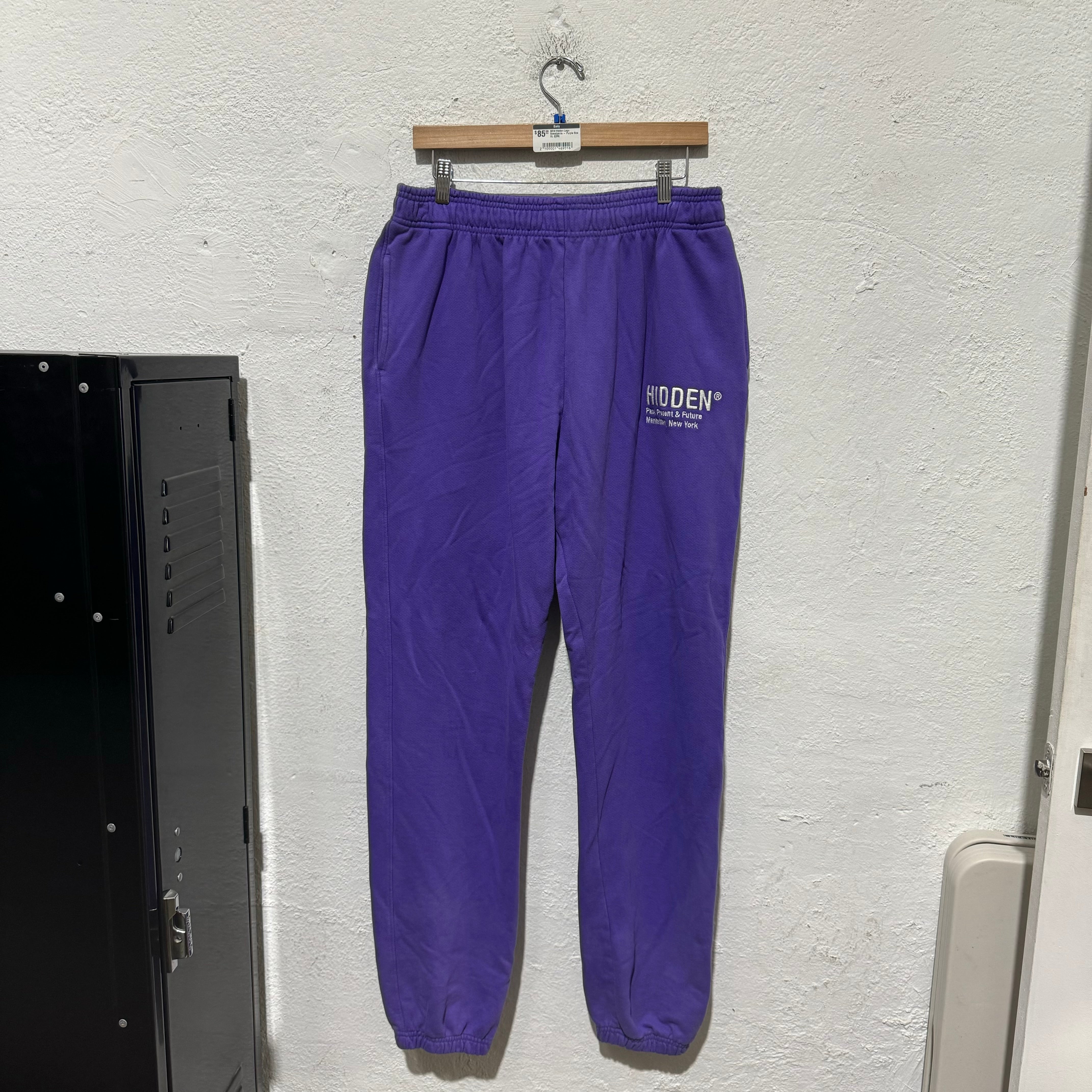 NEW Hidden Logo Sweatpants - Purple Size XL