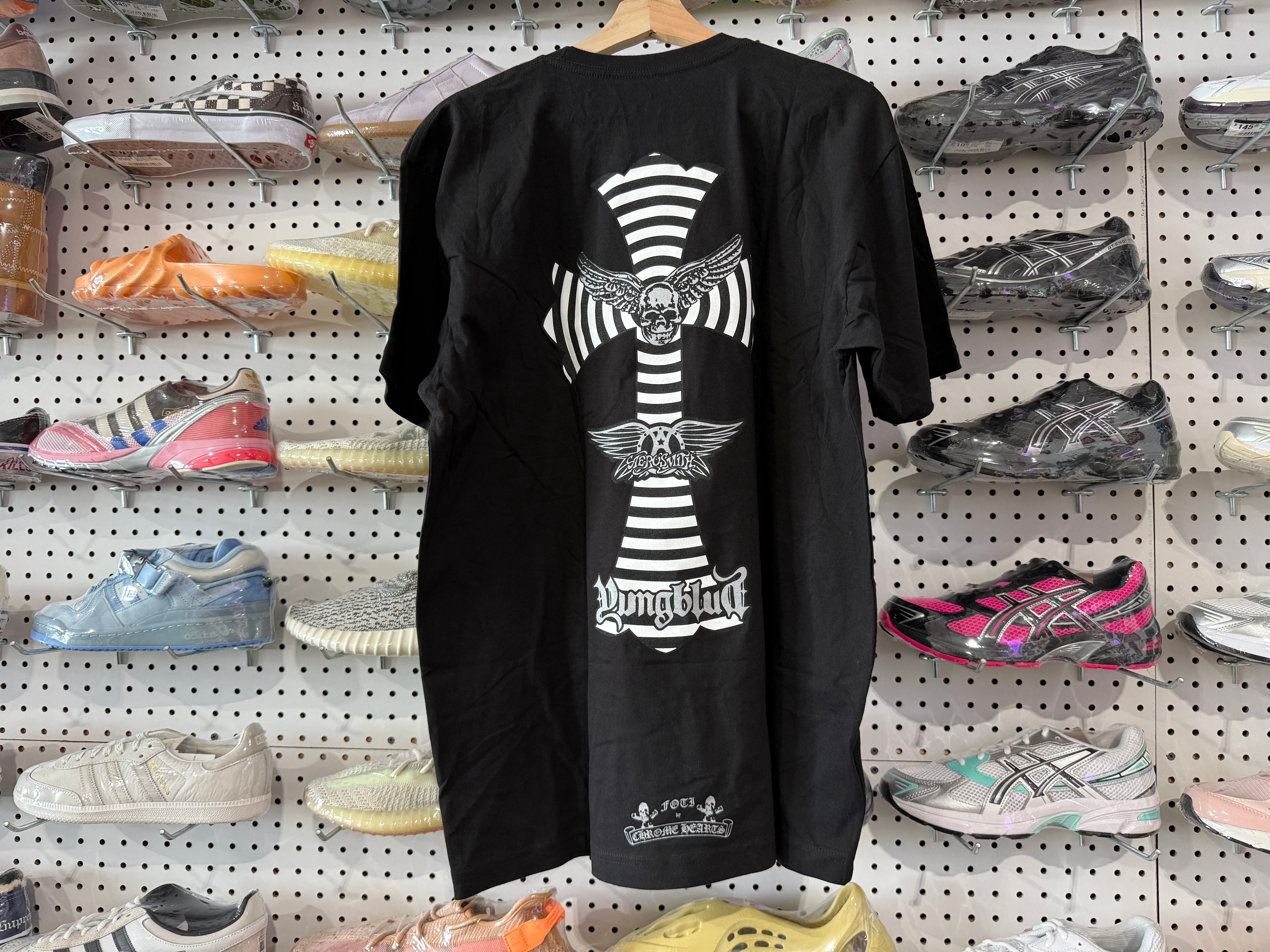 NEW Chrome Hearts x Aerosmith x Yungblud x FOTI Pocket Tee - Black Size XL