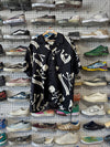 USED Mastermind Japan Silk Skull Print Shirt - Black Size Large