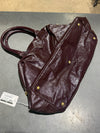 VTG Yves Saint Laurent Patent Easy Y Boston Satchel Bag - Burgundy
