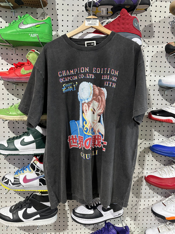 NEW Kith x Capcom Chun Li Champion Edition Vintage Tee - Black Size XL