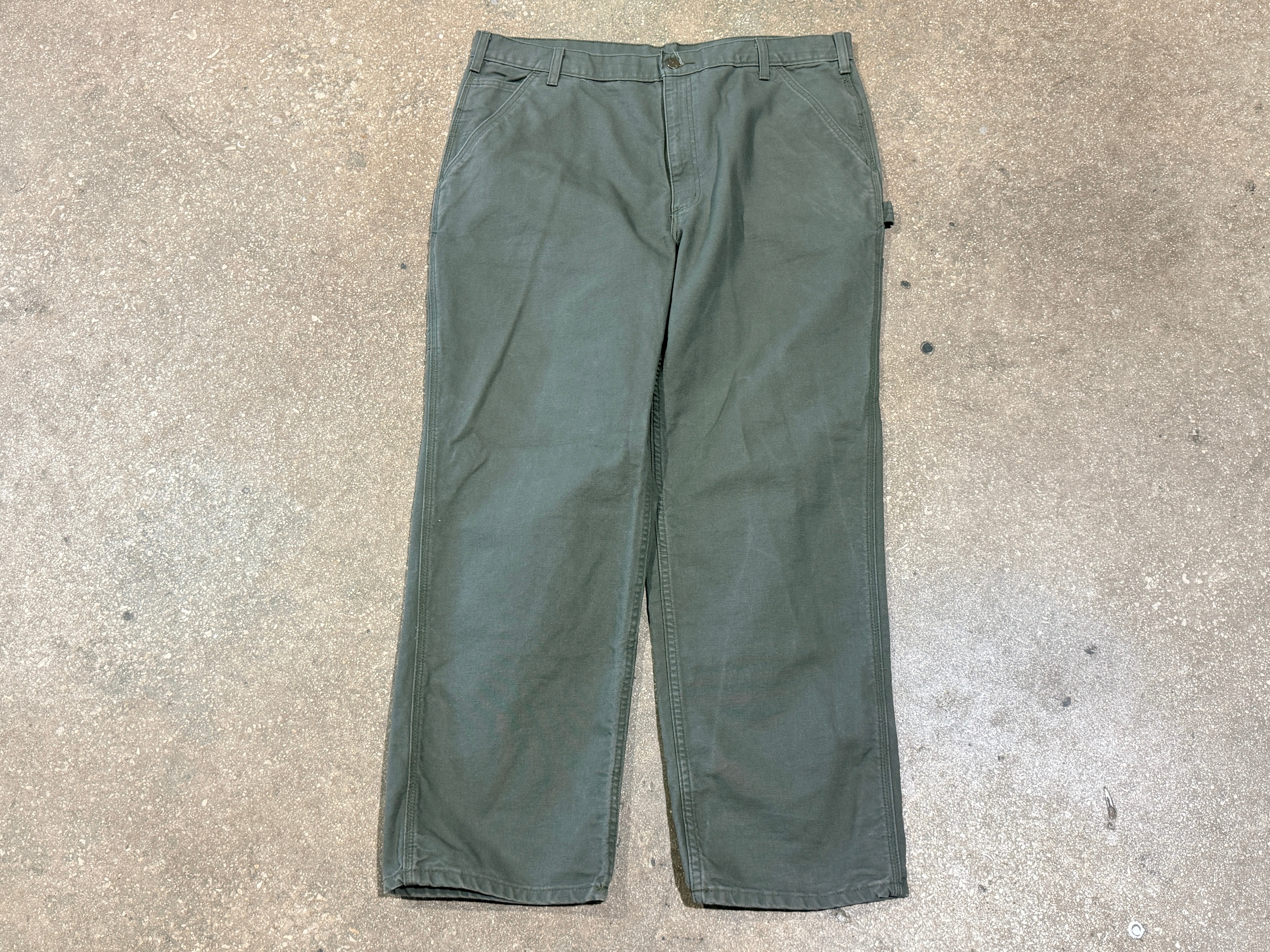 USED Carhartt Carpenter Pants - Olive  Size 42W/34L