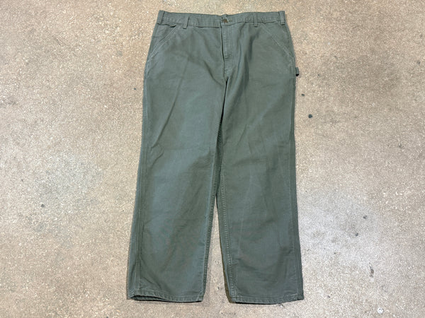 USED Carhartt Carpenter Pants - Olive  Size 42W/34L