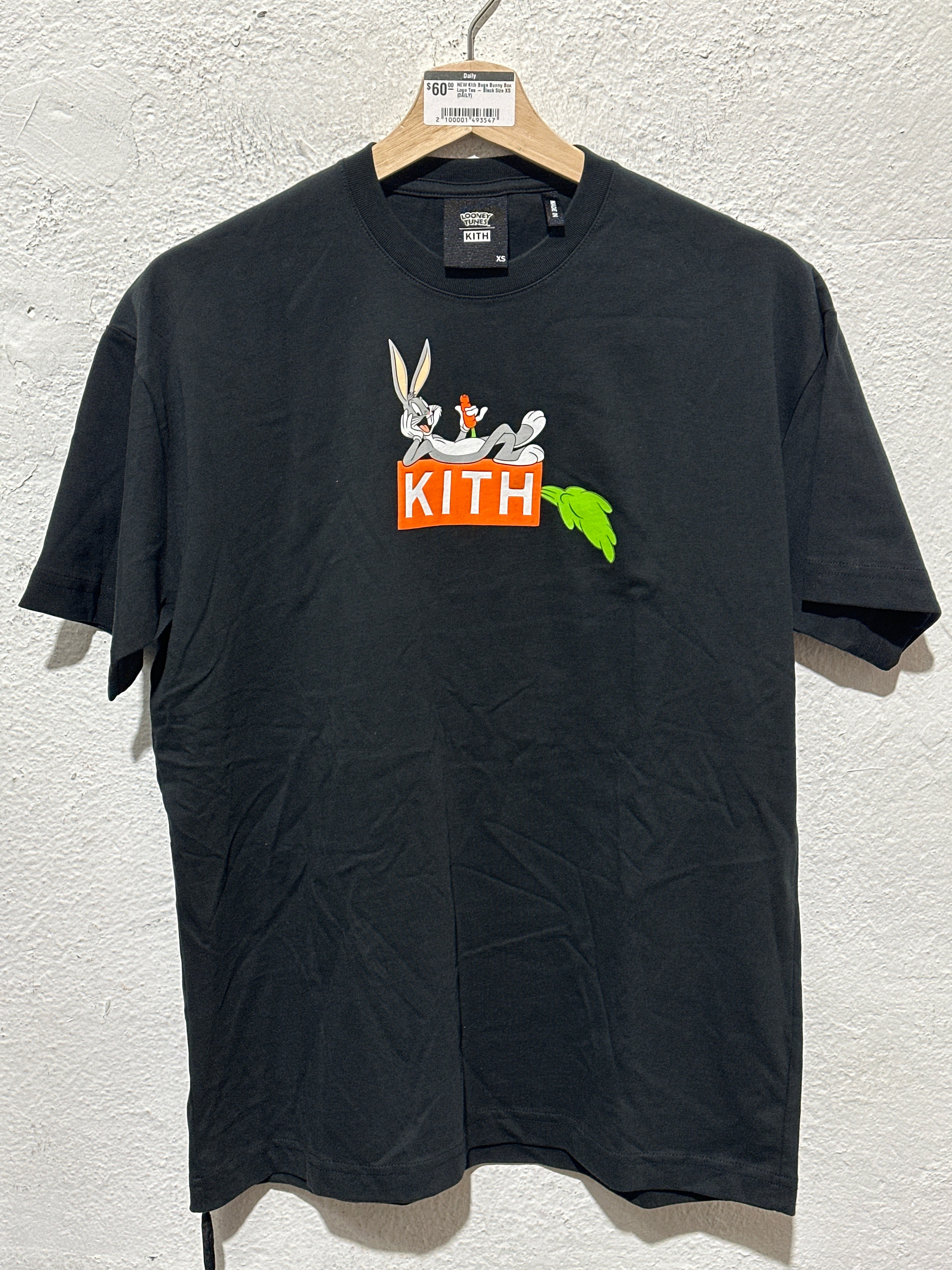 NEW KIth Bugs Bunny Box Logo Tee - Black Size XS