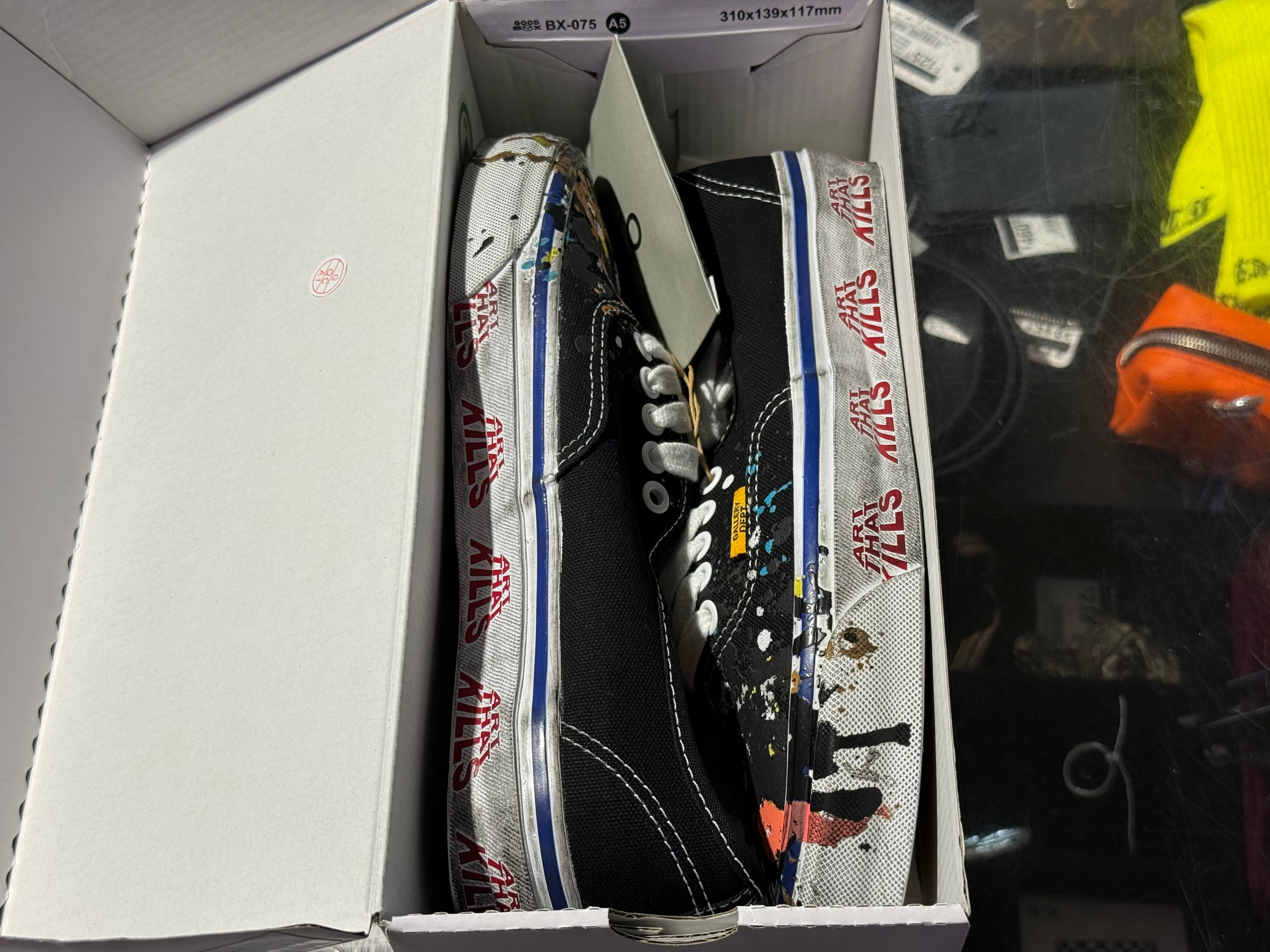 Vans OTW Authentic 44 x Gallery Dept - Black / Paint Splatter Size 9