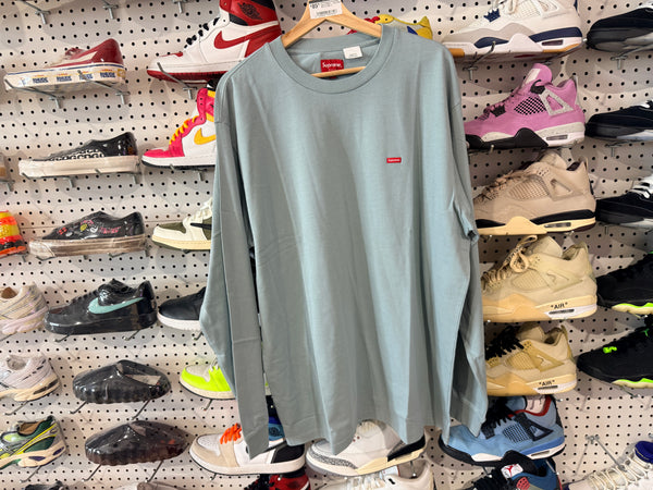 NEW Supreme Small Box Logo LS Shirt - Light Slate Size XL