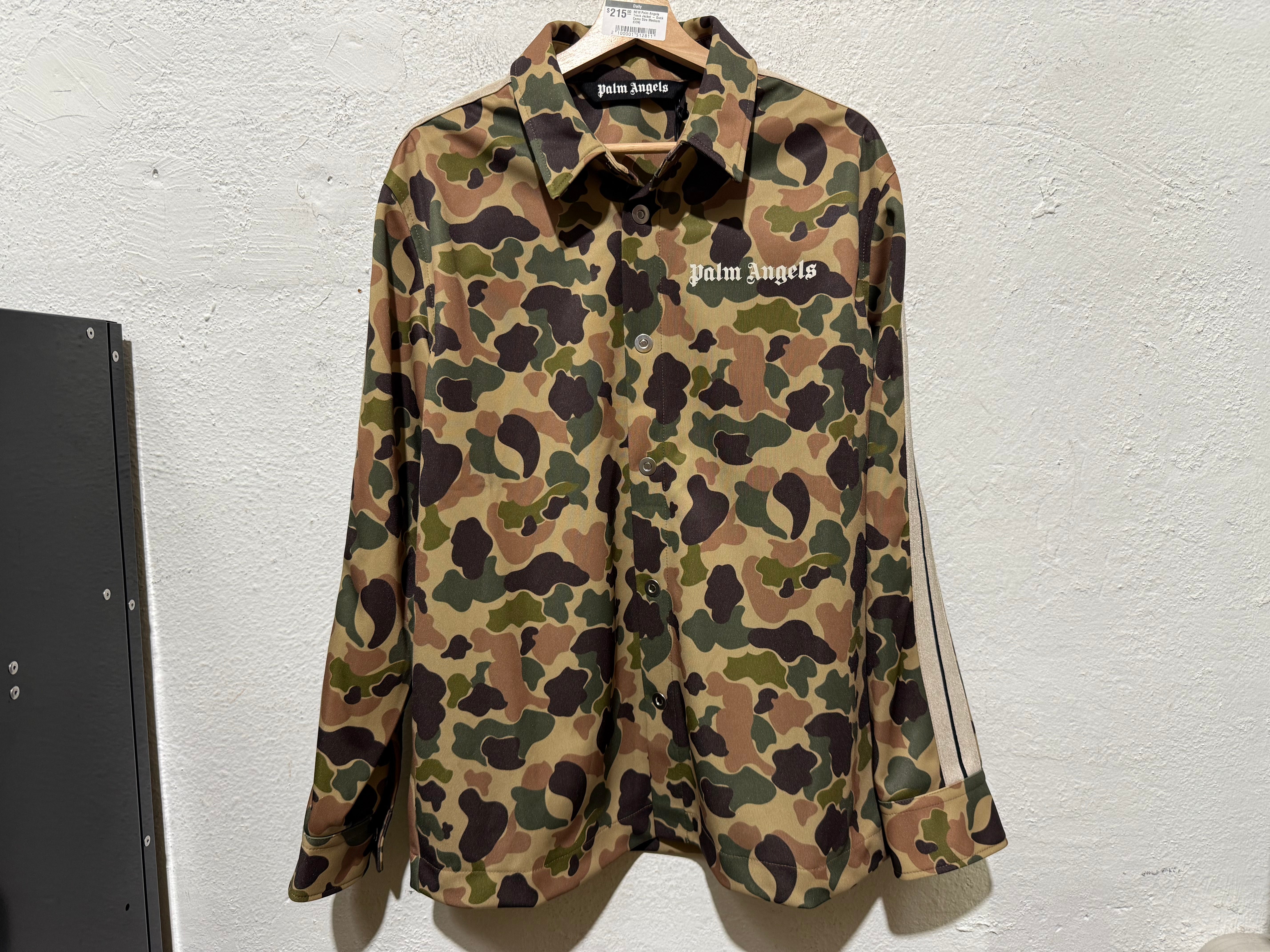 Palm Angels Track Jacket - Duck Camo Size Medium