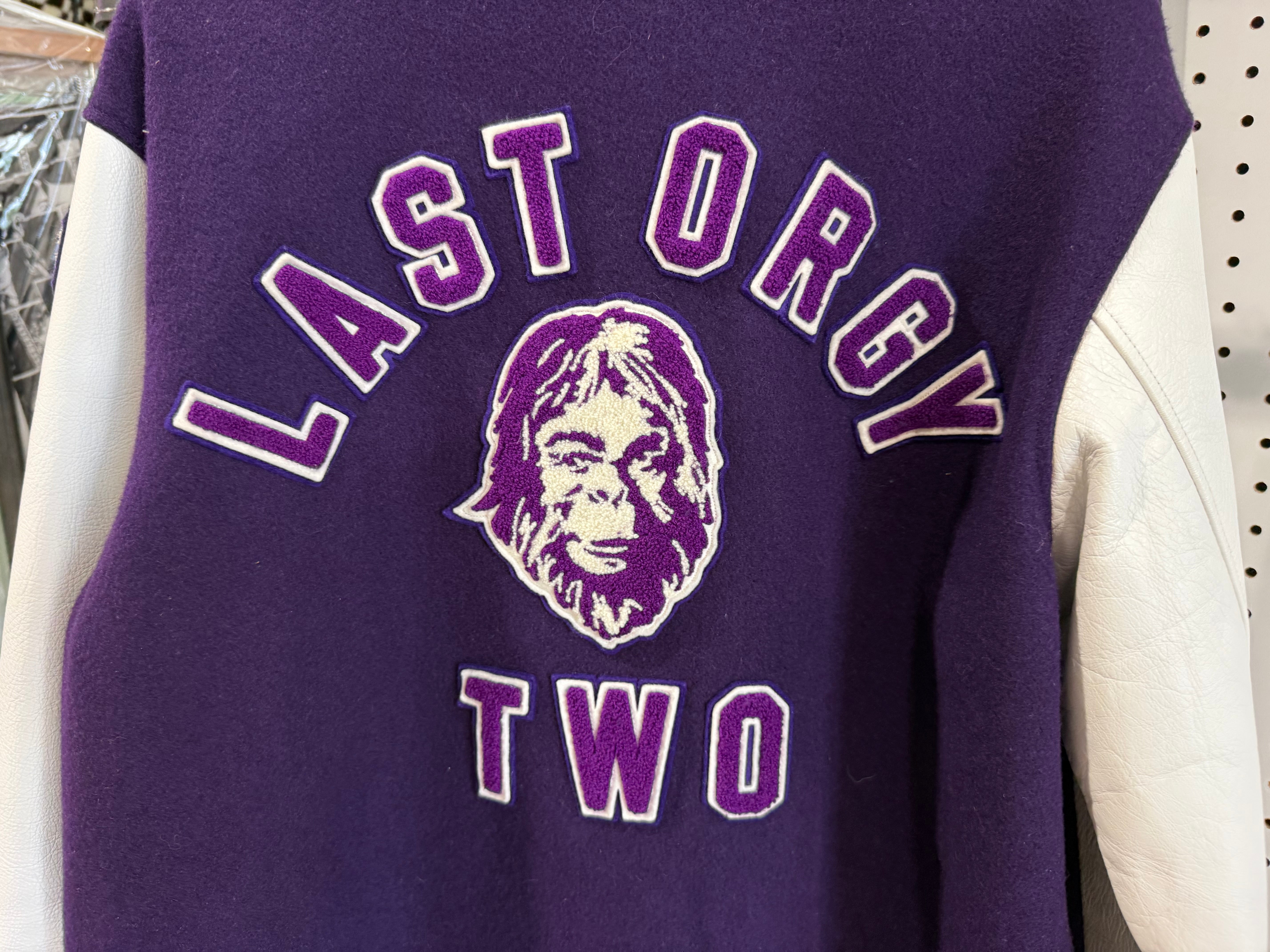 USED 2009 Bape x Undercover Last Orgy 2 Varsity Jacket - Purple Size XL