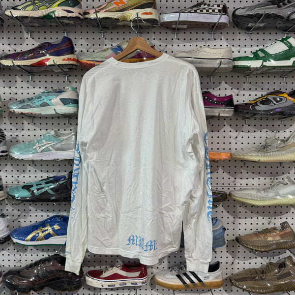 USED Chrome Hearts Miami L/S Tee - White / Baby Blue Size XL
