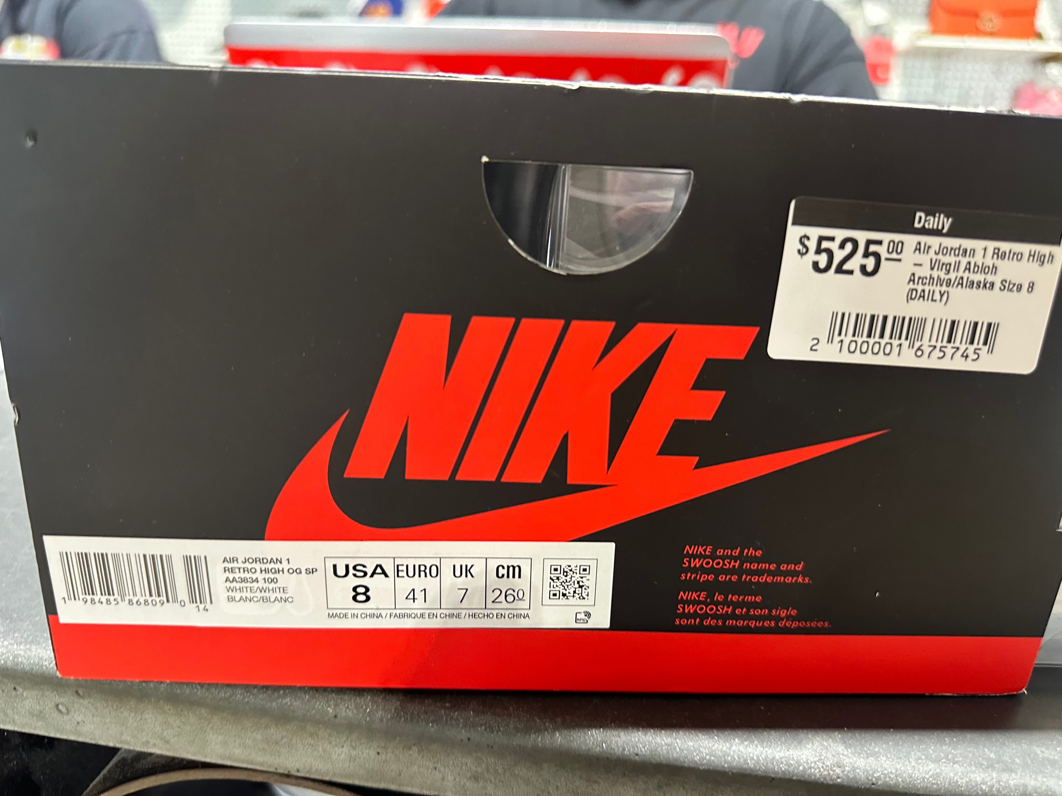 Air Jordan 1 Retro High - Virgil Abloh Archive/Alaska Size 8