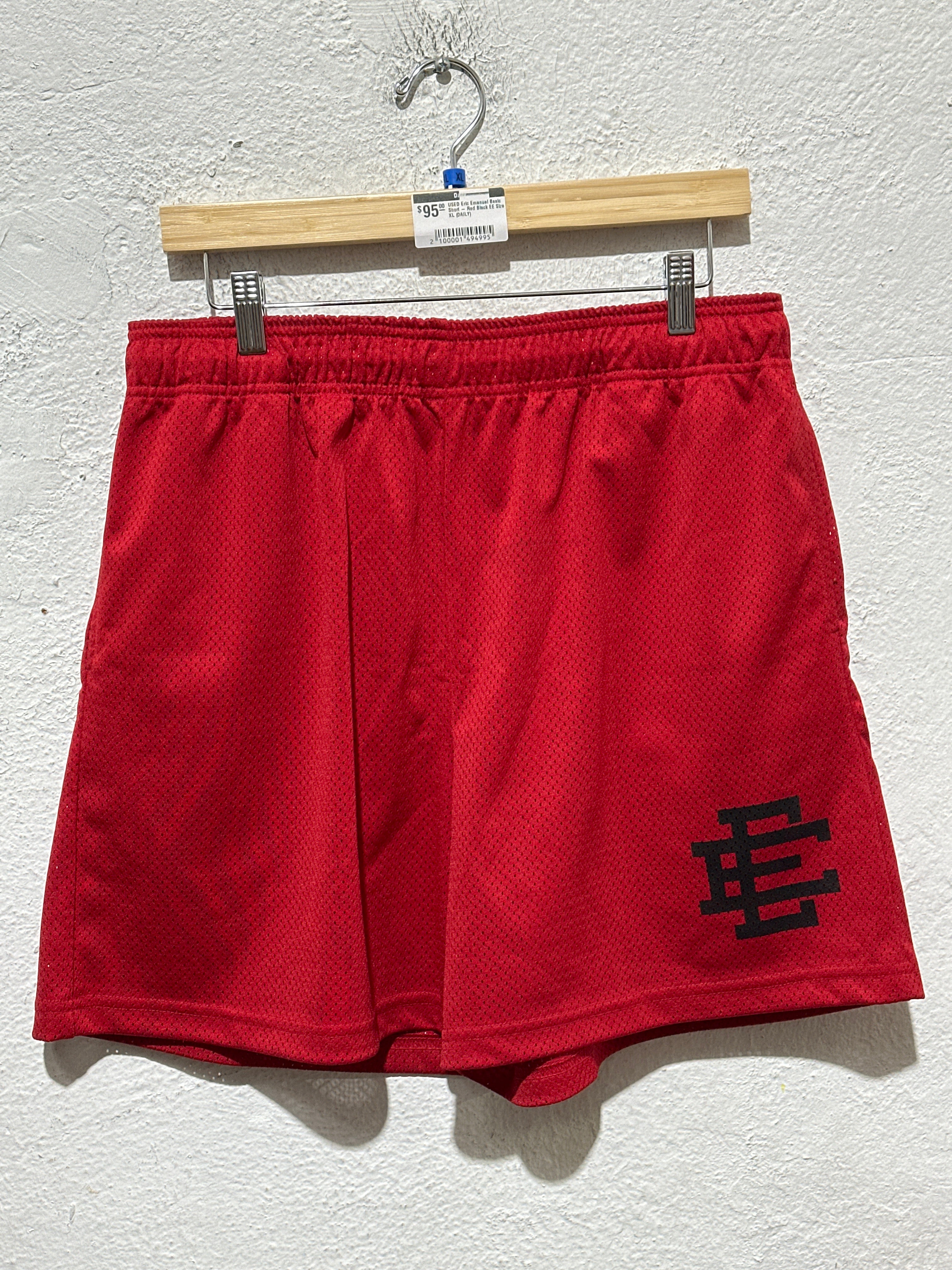 USED Eric Emanuel Basic Short - Red Black EE Size XL