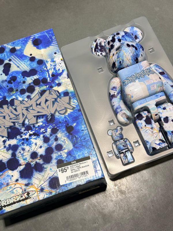 DISPLAYED Medicom x LYFT x Stash 400%+100% Bearbrick Set