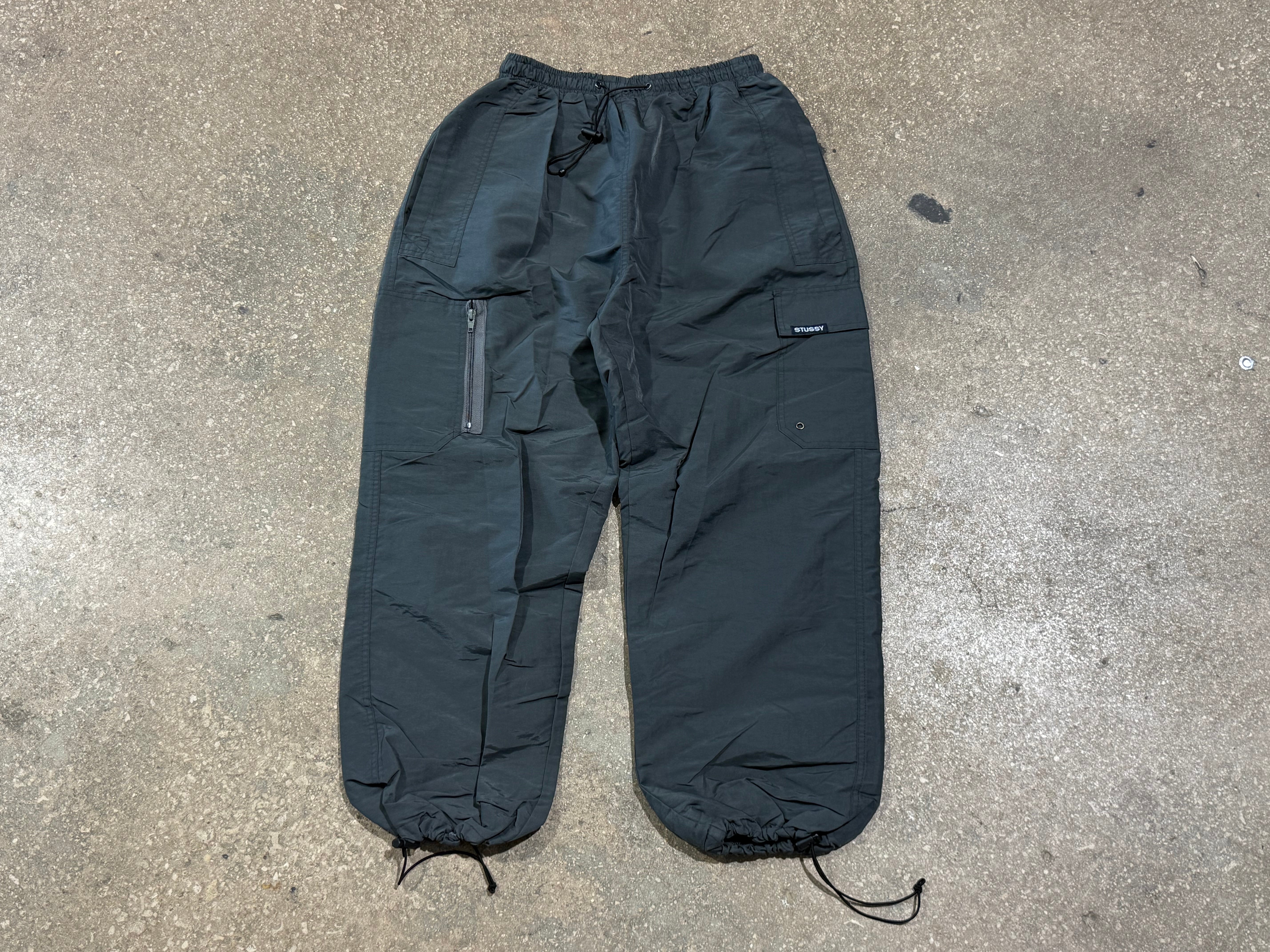 USED 00s Stussy Track Pants - Grey Size XL