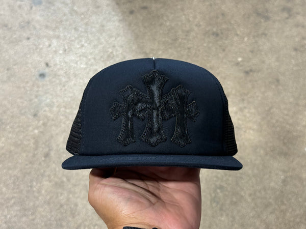 NEW Chrome Hearts Cemetery Trucker Hat - Black Pony Hair