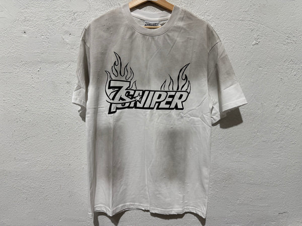 NEW Triple Seven Flame Logo Tee - White