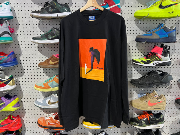 NEW Andrew Shadow Longsleeve Tee - Black Size XXL