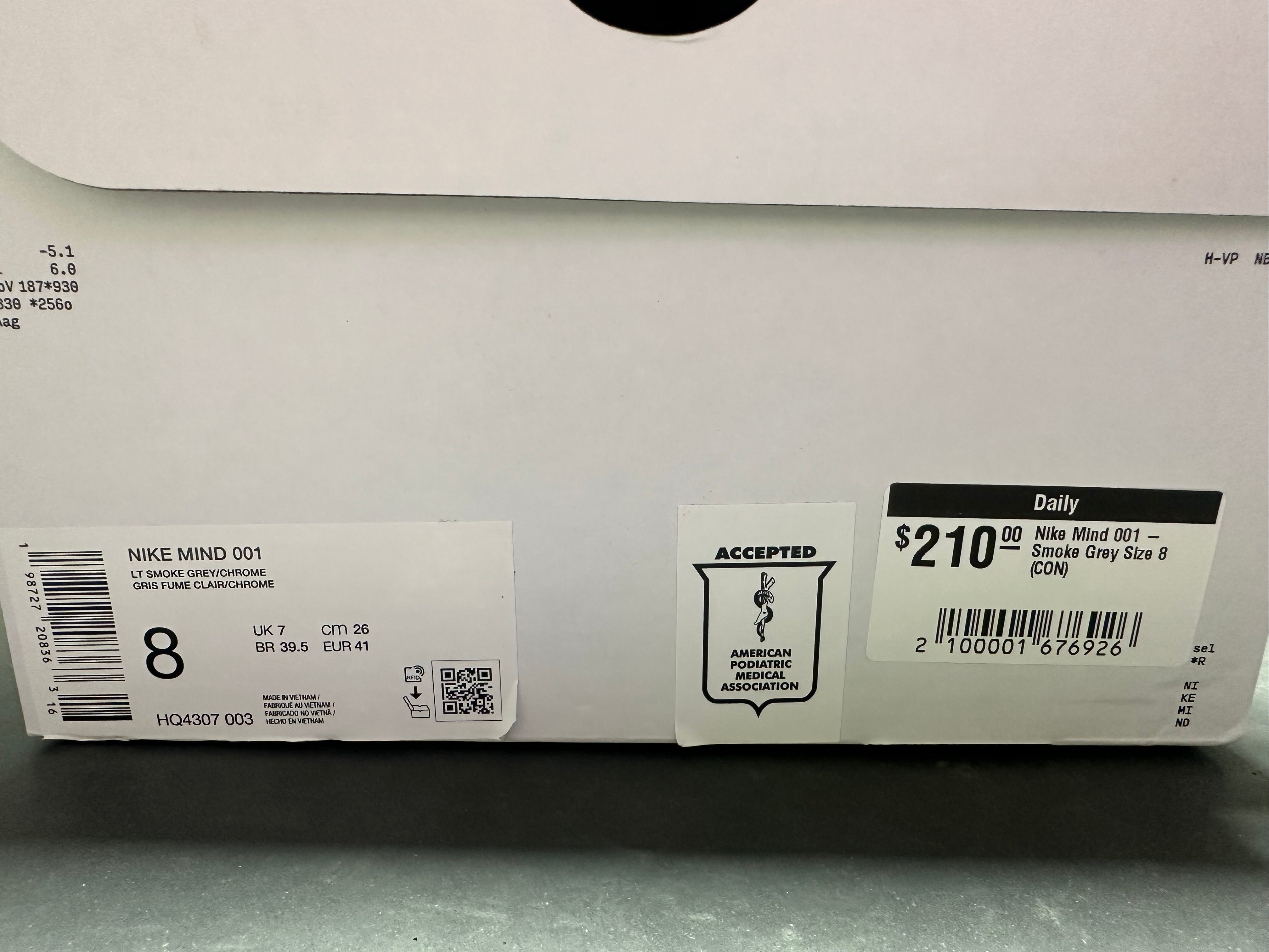 Nike Mind 001 Slide - Smoke Grey Size 8