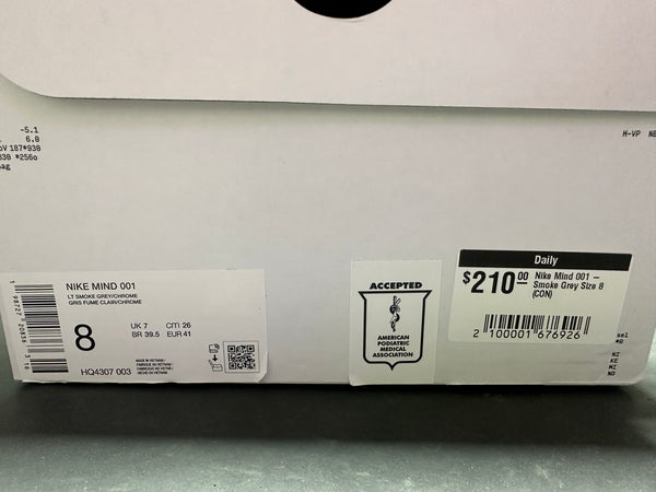 Nike Mind 001 Slide - Smoke Grey Size 8