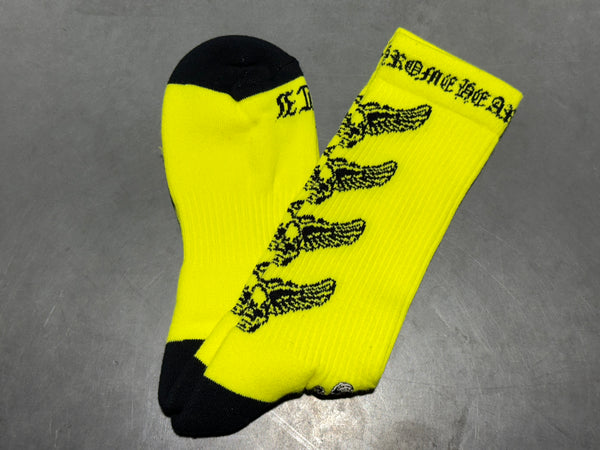 NEW Chrome Hearts FOTI Socks - Neon Yellow Size Large/9-13