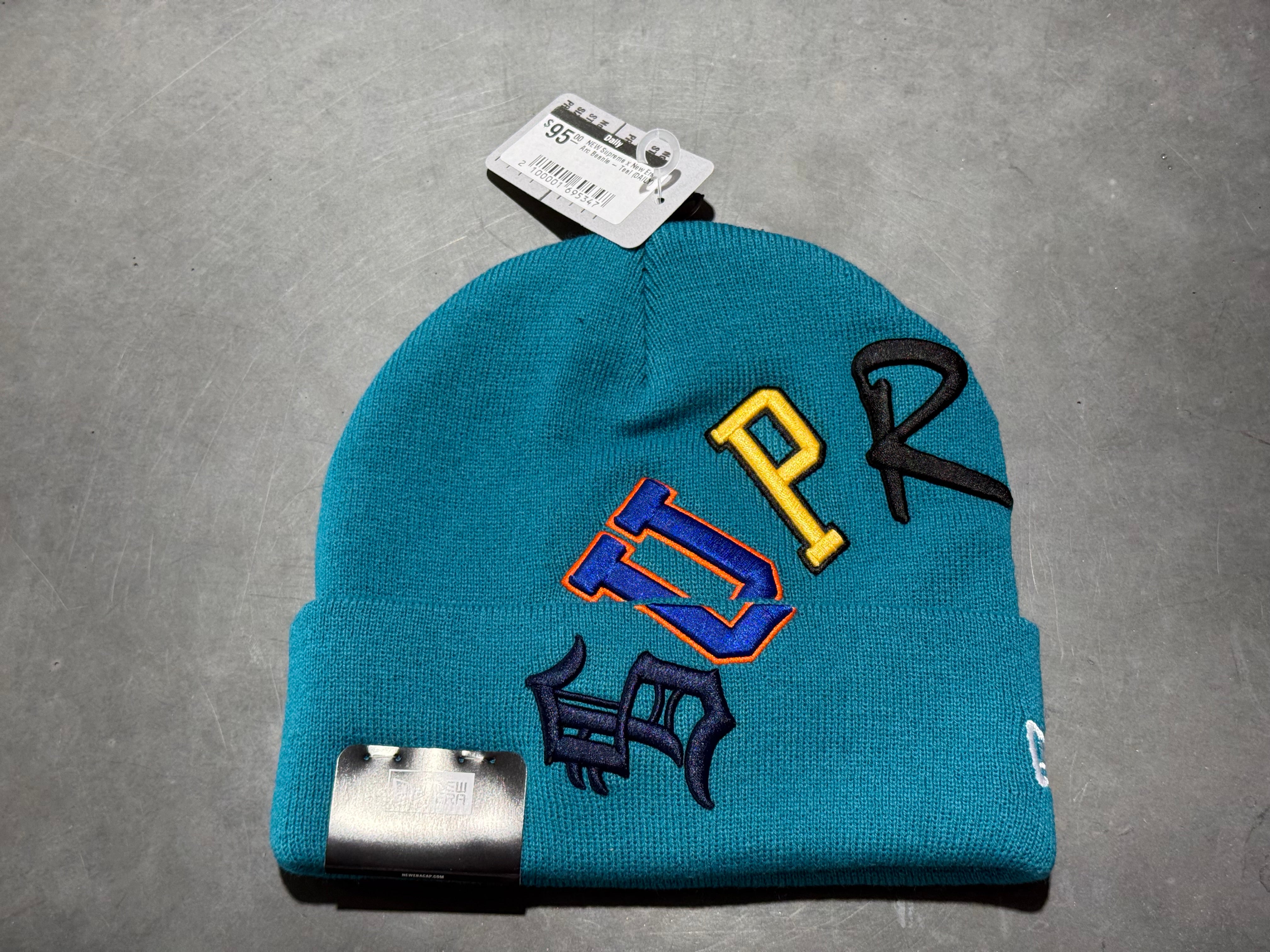 NEW Supreme x New Era Arc Beanie - Teal