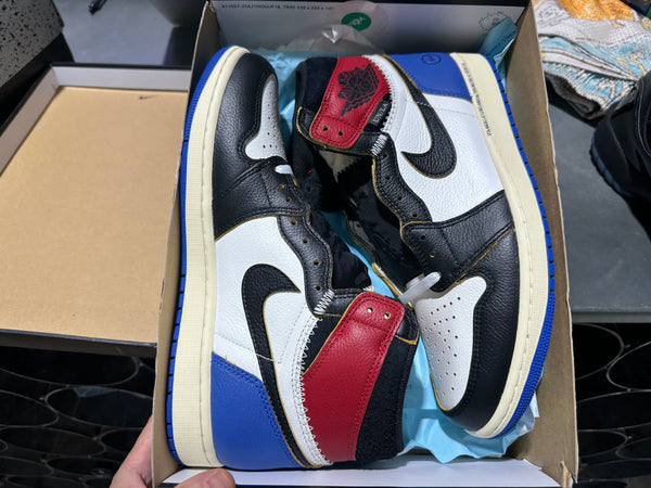Air Jordan 1 Retro High OG SP - Fragment x Union LA Varsity Red Sport Royal Size 10.5