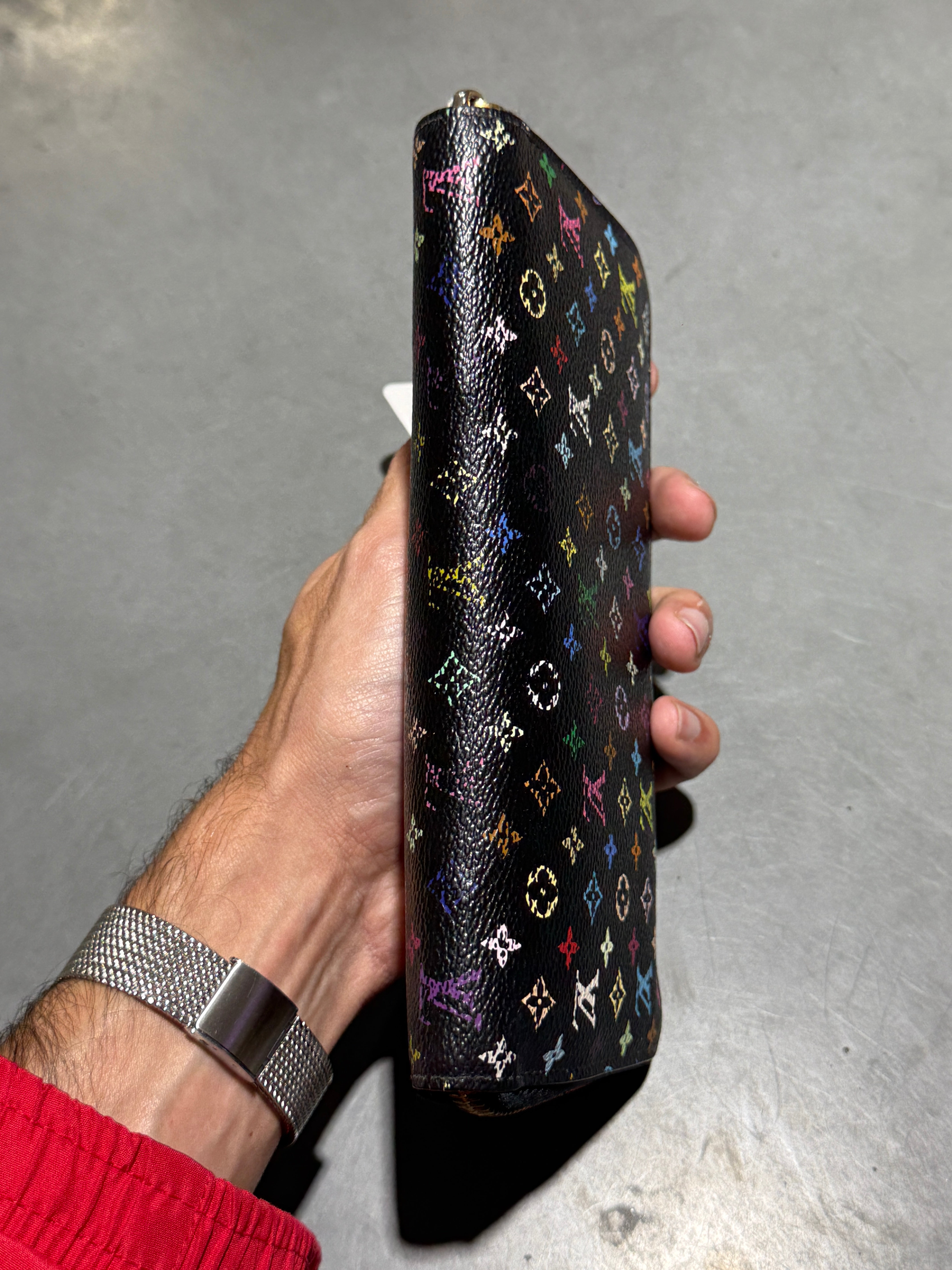 PRELOVED 2000s Louis Vuitton x Murakami Zippy Wallet - Black/Purple