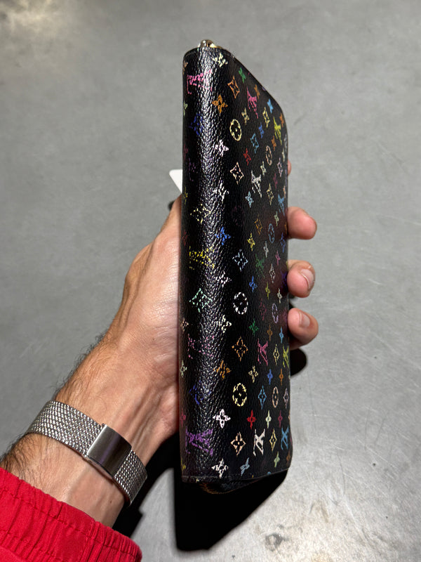 PRELOVED 2000s Louis Vuitton x Murakami Zippy Wallet - Black/Purple