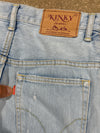 2000s Hysteric Glamour Kinky Jeans Cartoon Grapic Wide Leg - Blue Size 27