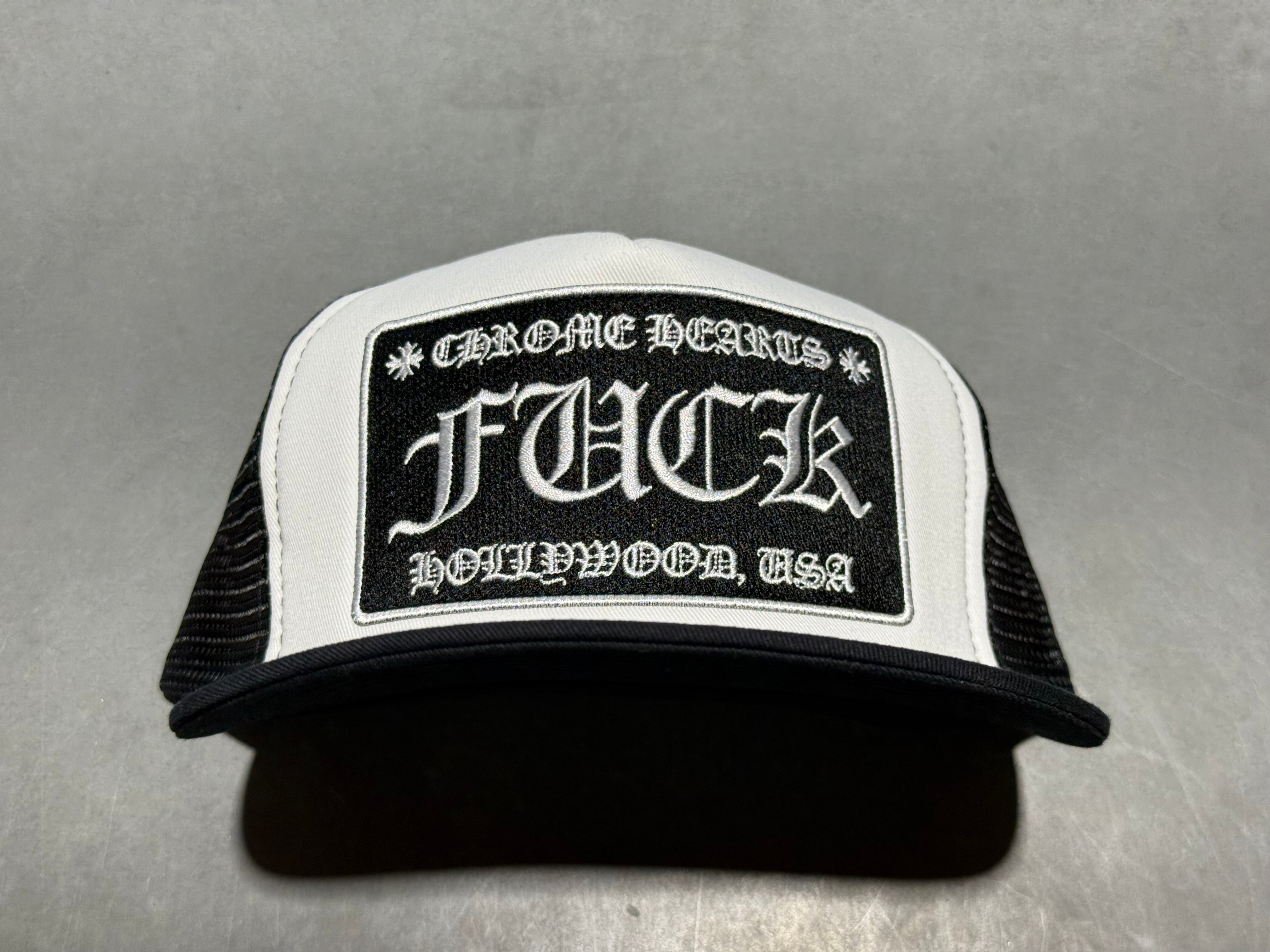 NEW Chrome Hearts FUCK Trucker - White/Black