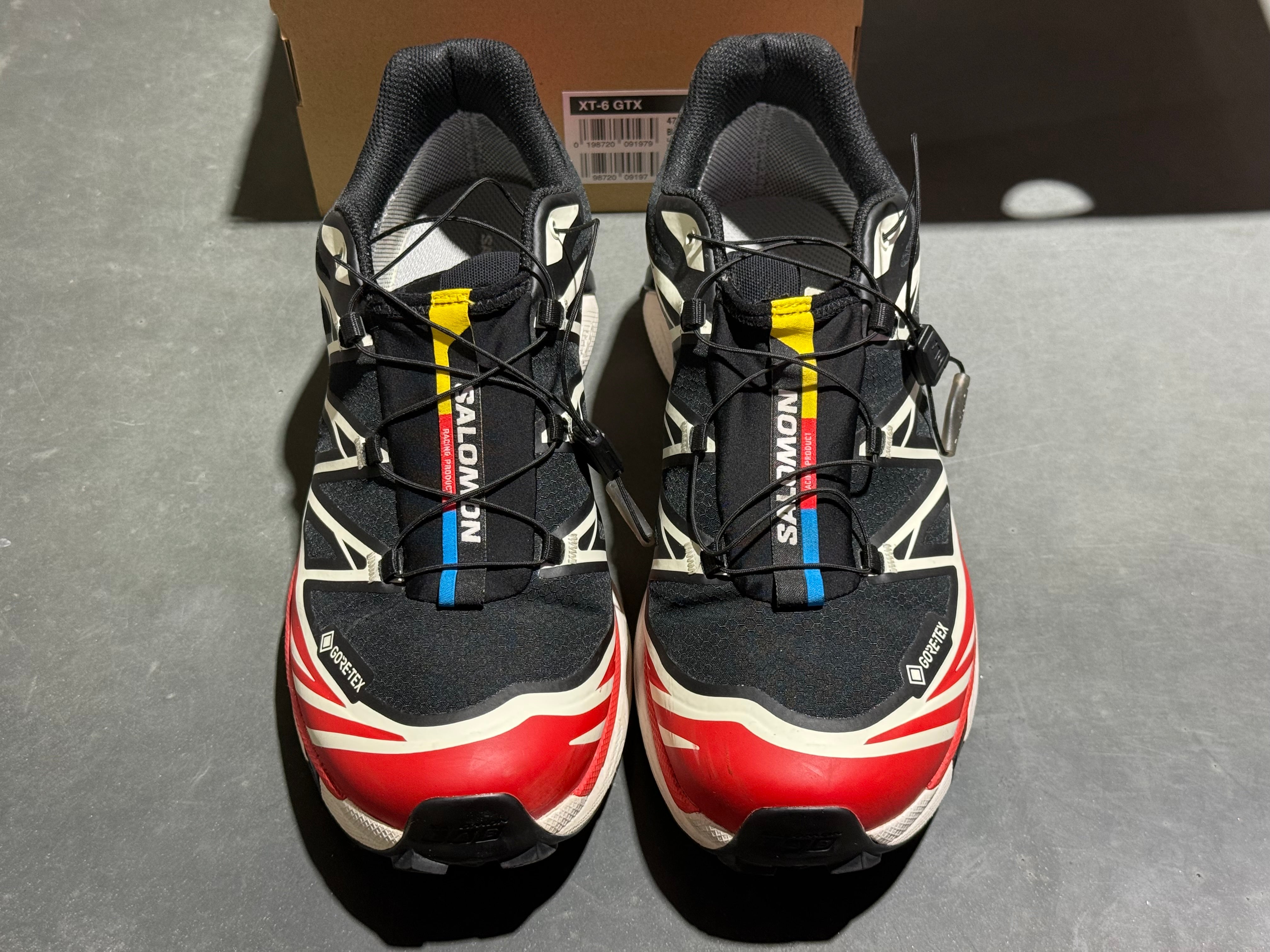 Salomon XT 6 GTX - Black Flame Scarlet Size 11.5