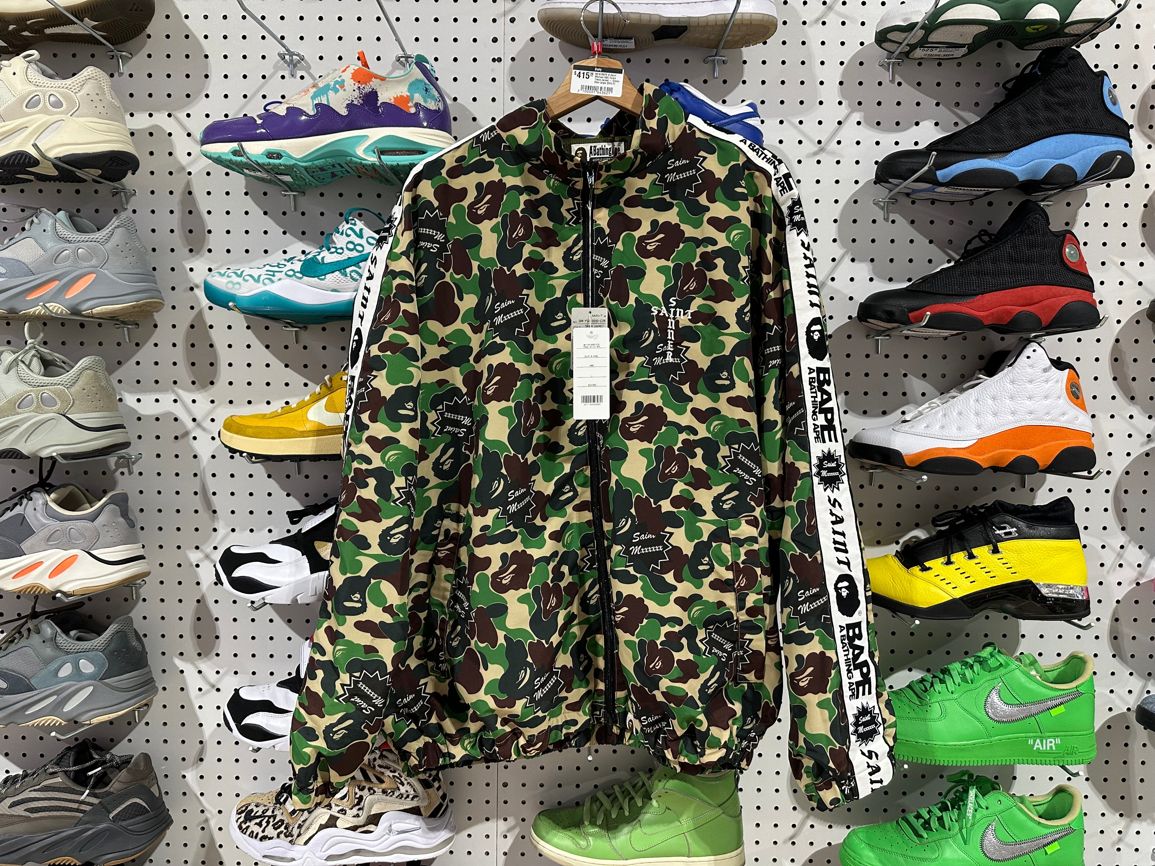 NEW BAPE X Saint Michael ABC Camo Track Jacket - Green Size XL