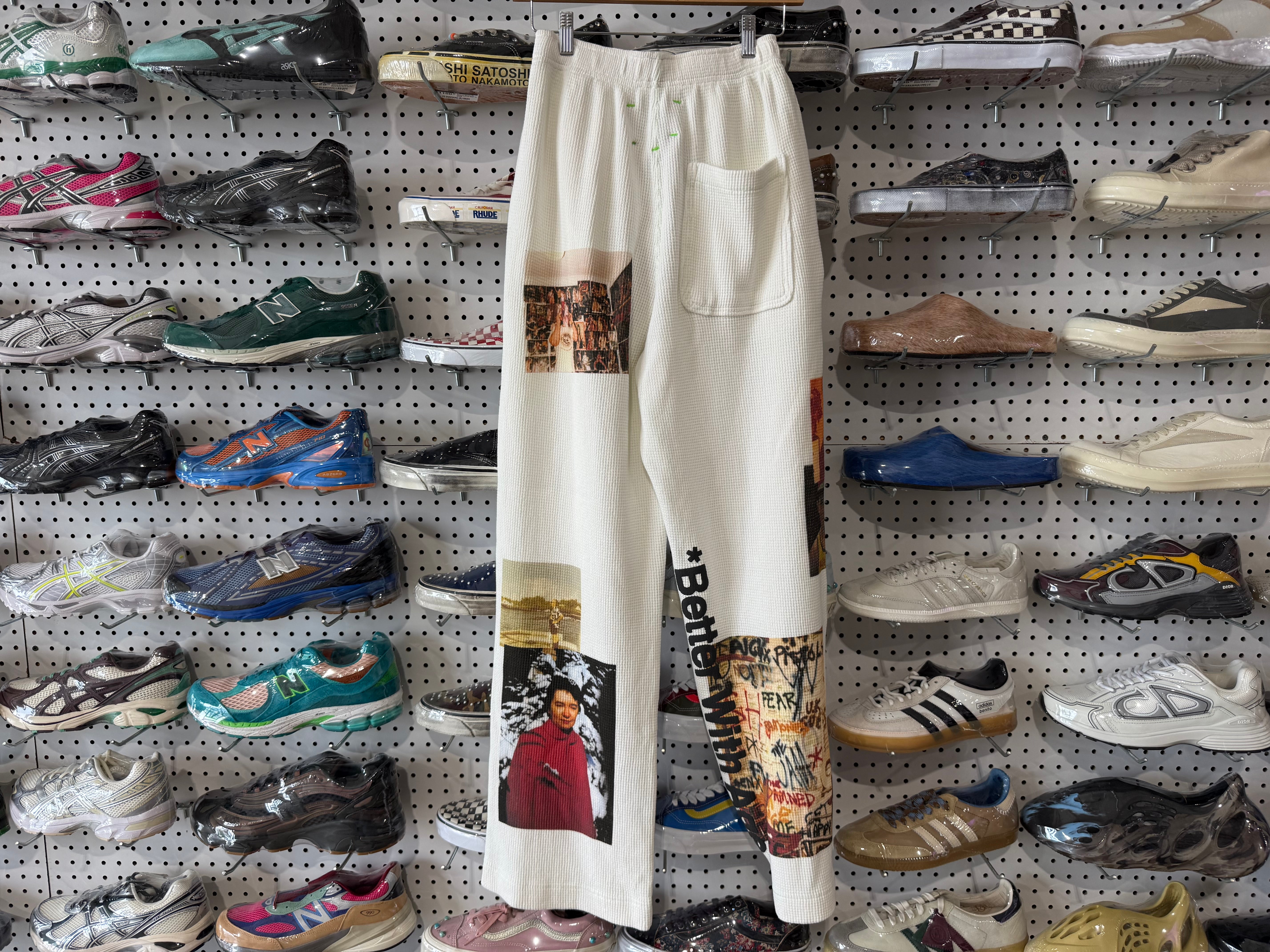 NEW Better With Age Waffle Sweatpants - White Size Small
