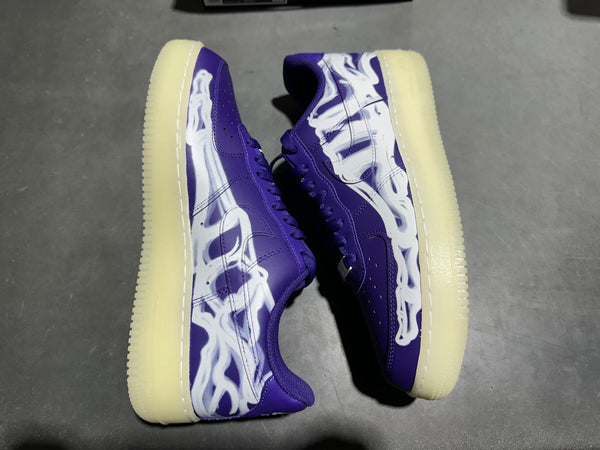 Nike Air Force 1 Low '07 QS - Purple Skeleton Halloween Size 8.5