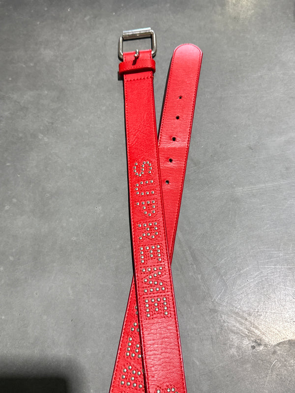 CLEAN SS18 Supreme Studded Logo Belt - Red Size 32
