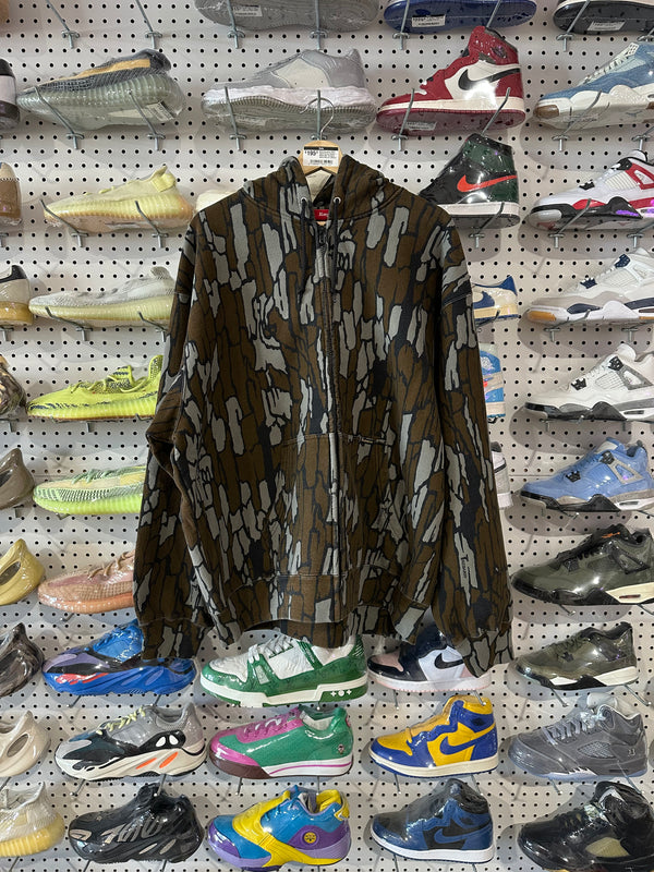 NEW Supreme SS25 Work Zip Up Hoodie - Moss Oak Treebark Camo Size XL