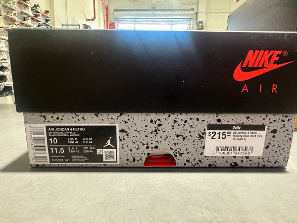 Air Jordan 4 Retro - Military Blue 2024 Size 10