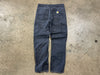 USED Carhartt Distressed Double Knee Pants - Grey Size 32x30
