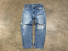 USED Distressed Carhartt Denim Jeans - Light Wash Size 34x30