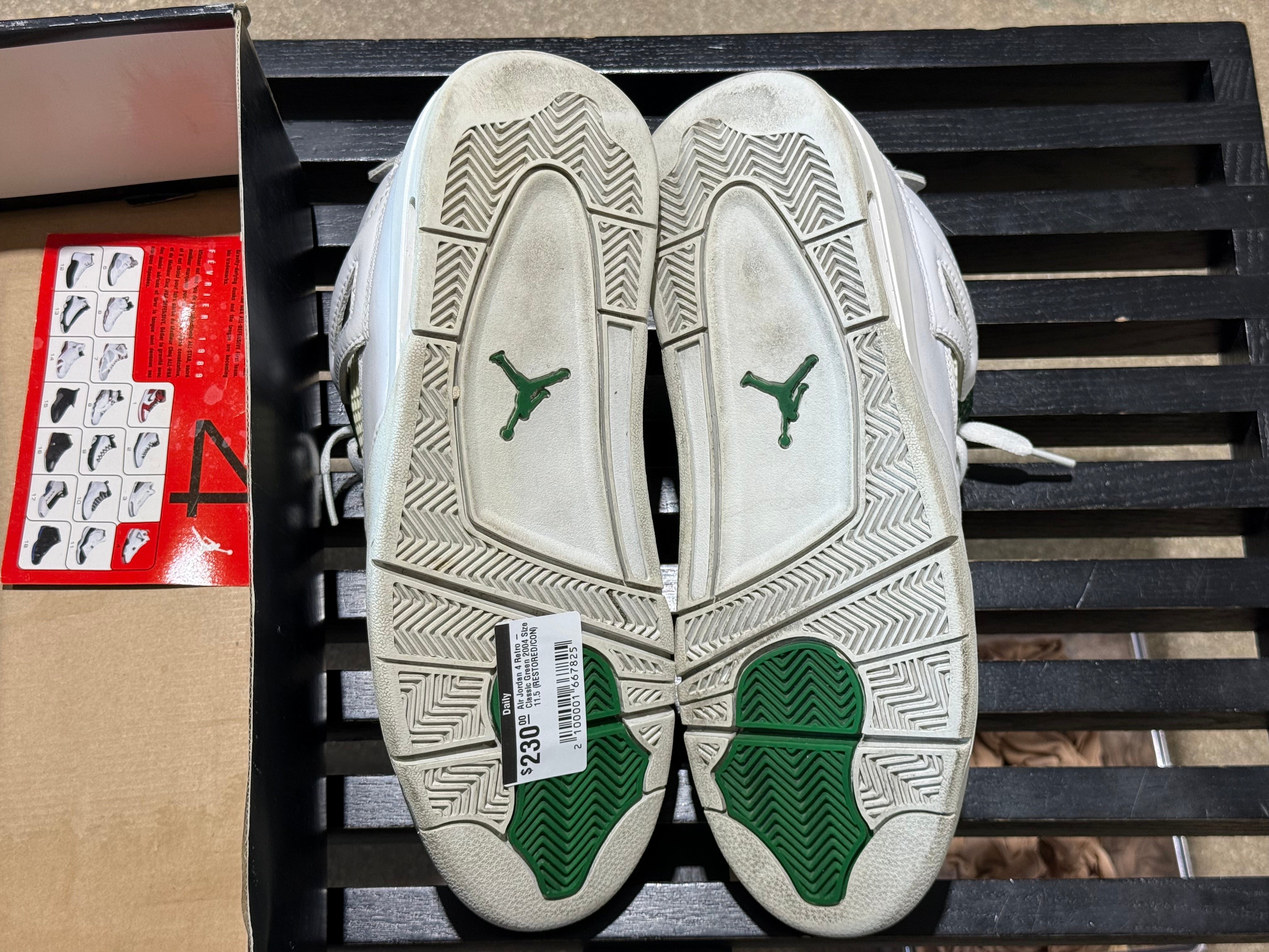 Air Jordan 4 Retro - Classic Green 2004 Size 11.5