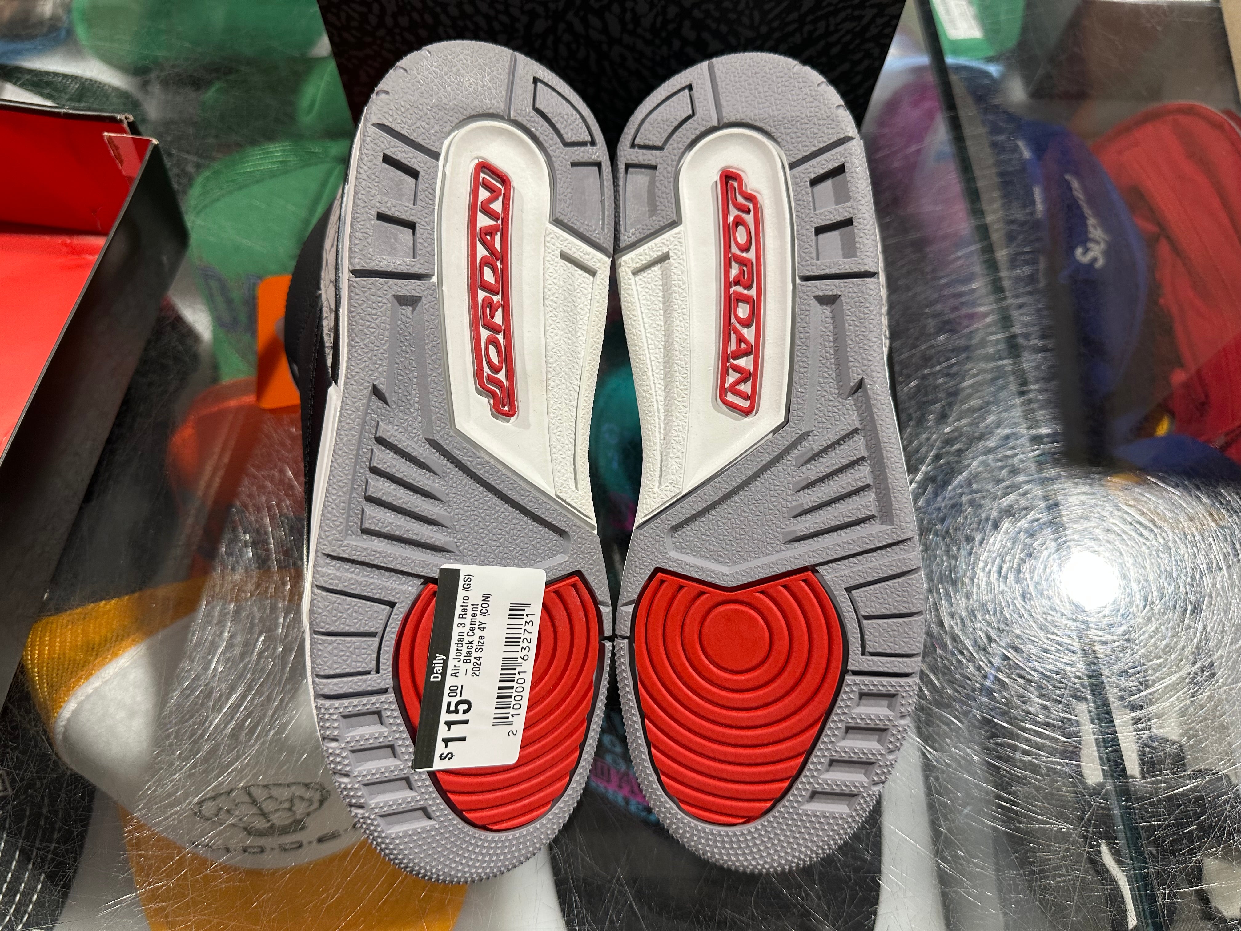 Air Jordan 3 Retro (GS) - Black Cement 2024  Size 4Y