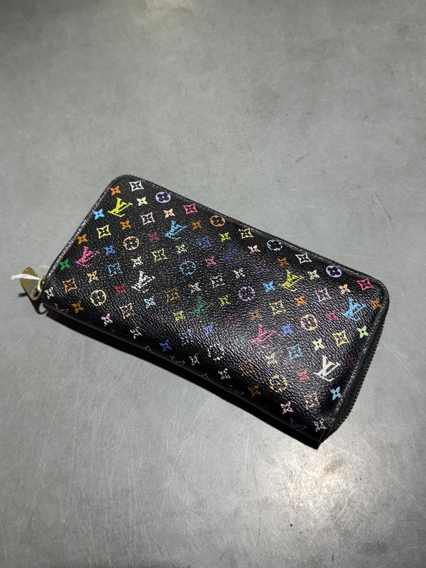 PRELOVED 2000s Louis Vuitton x Murakami Zippy Wallet - Black/Purple