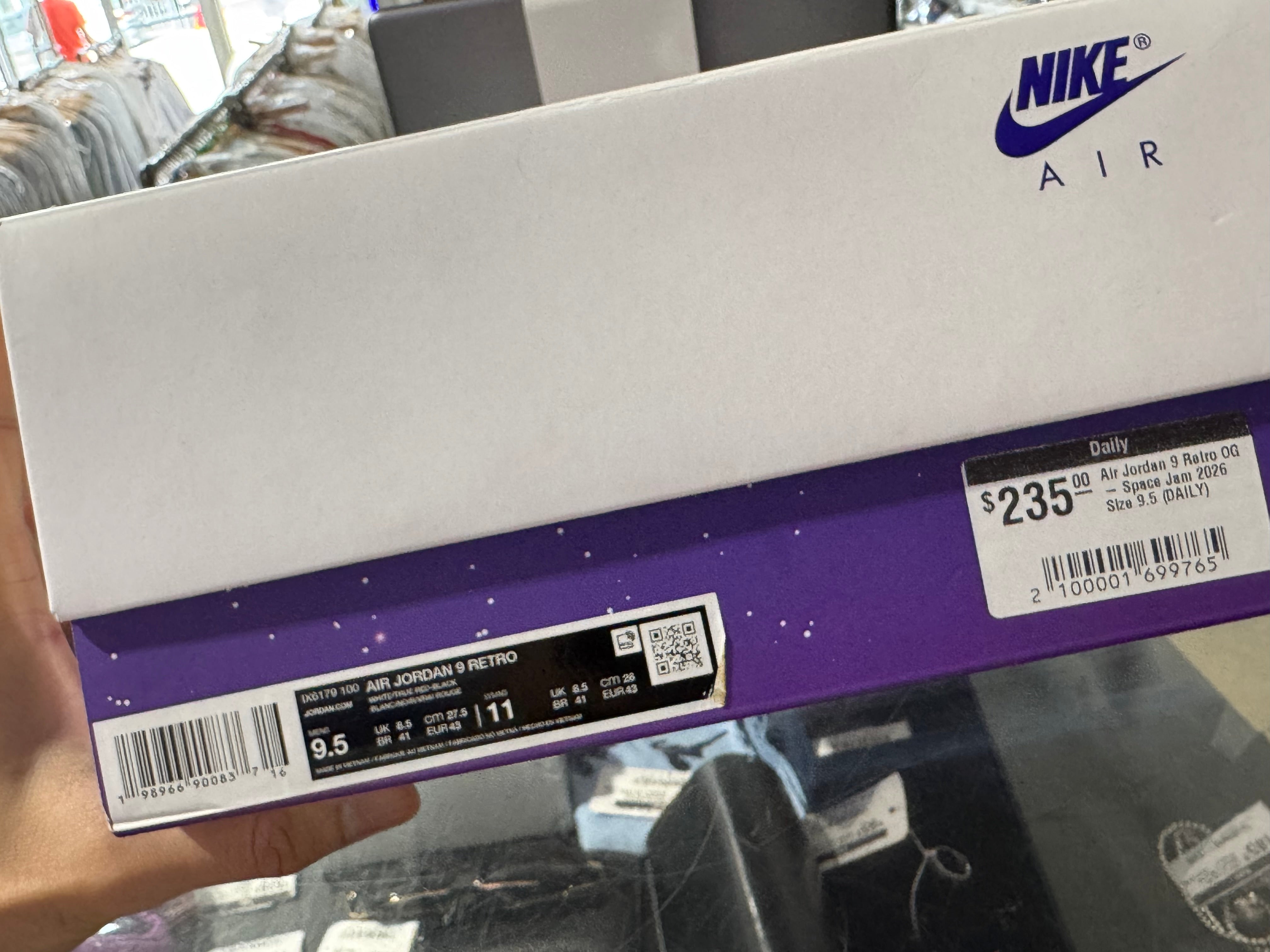 Air Jordan 9 Retro OG - Space Jam 2026 Size 9.5