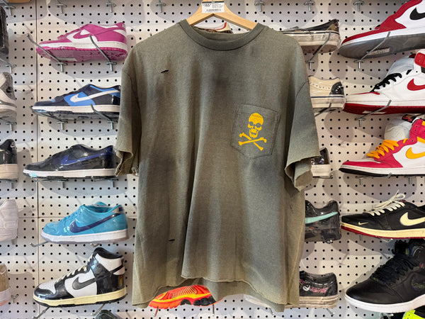 NEW Gallery Department Skull Cropped Tee - Faded Grey Size XL